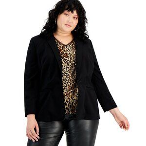 BAR III Plus Size, One Button Blazer, Size 2X, Black $119